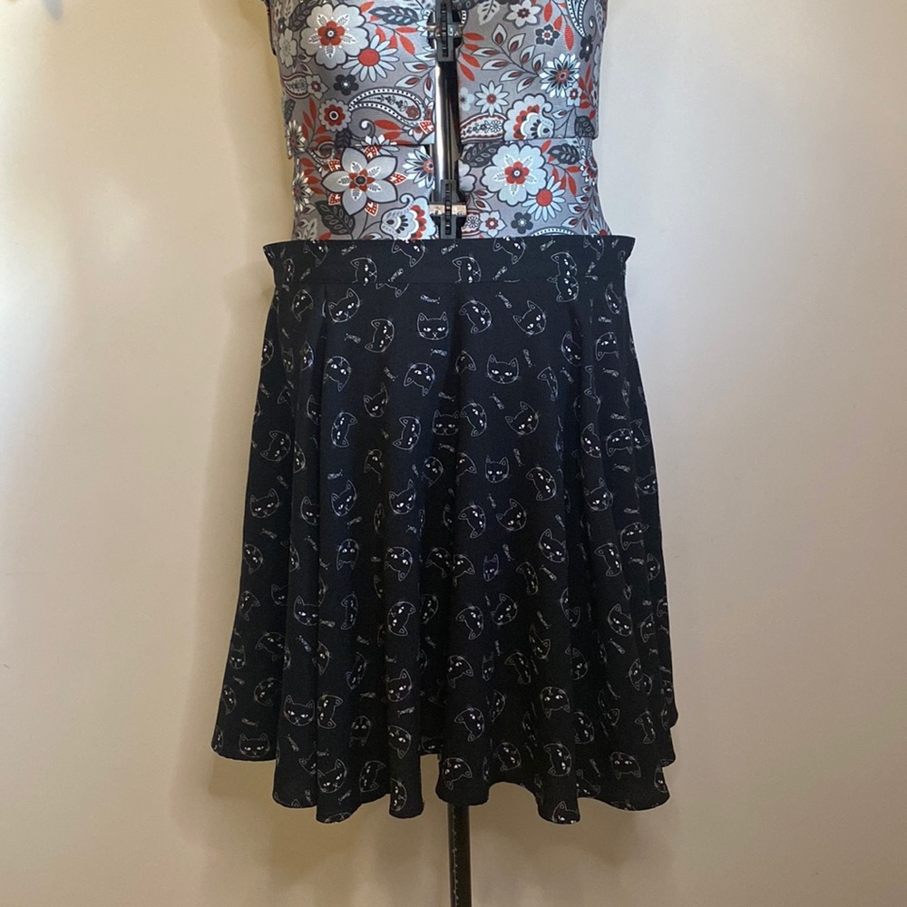 Hellbunny Kitty Circle Skirt